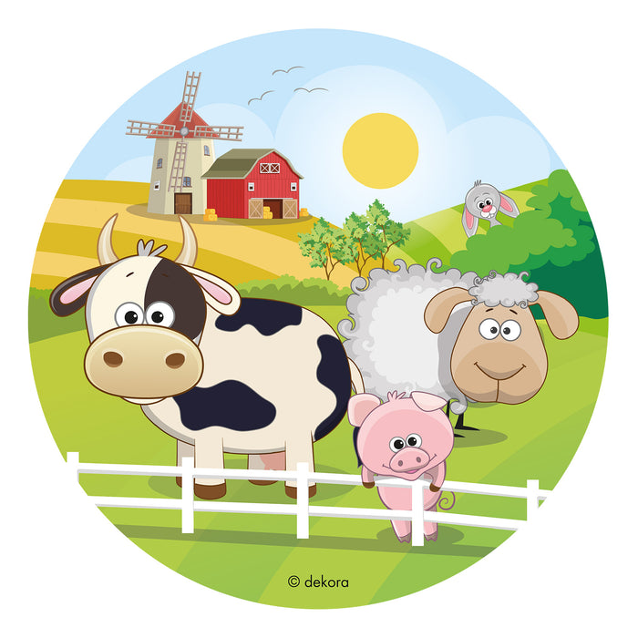 Edible 8" (20cm) Farm Animals Cake Disc