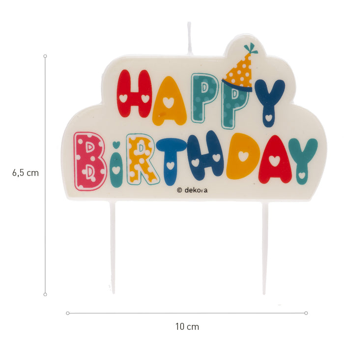 Happy Birthday Candle 10cm x 6cm