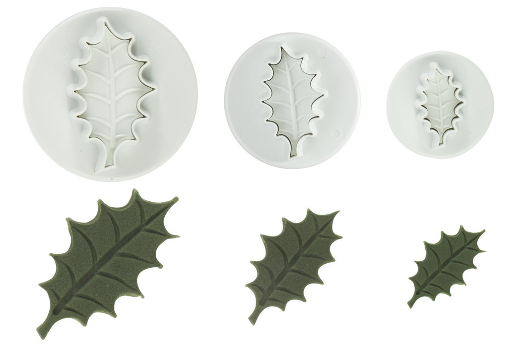 PME Small 3 Set Veined Holly Leaf Plunger