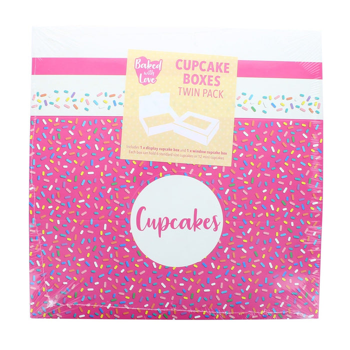 6 Full/Mini 12 Insert Cupcake Box - Sprinkles Twin Pack