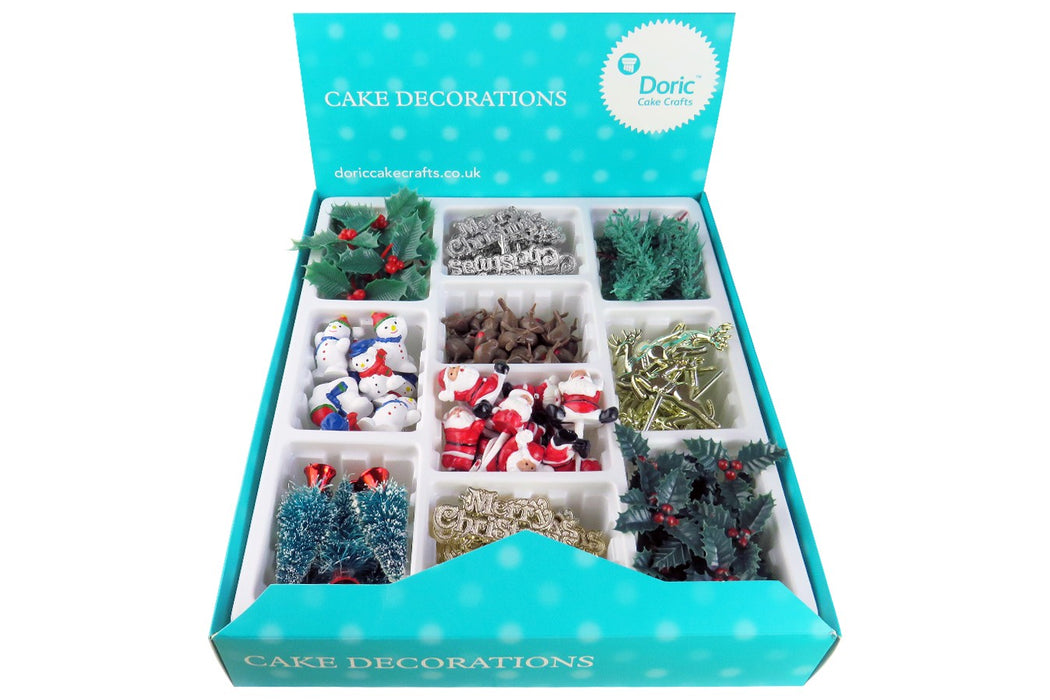 Assorted Christmas Decorations - Display Box - Set of 180
