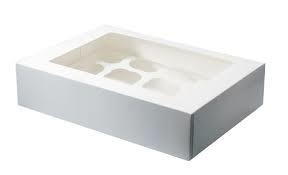 12 Cupcake Box White