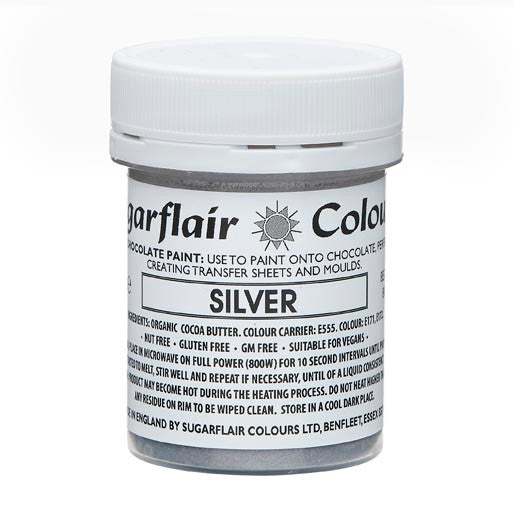 Sugarflair Chocolate Colouring Paint silver 35g