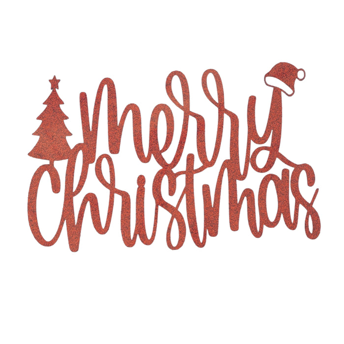 Cake Topper - Merry Christmas - Red