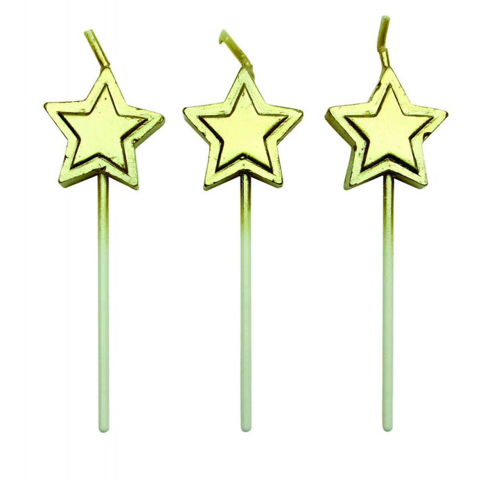Gold Star Candles 8pk