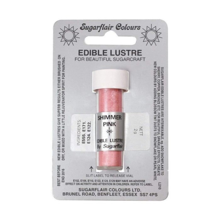 Sugarflair Edible Lustre Shimmer - Pink E171 Free