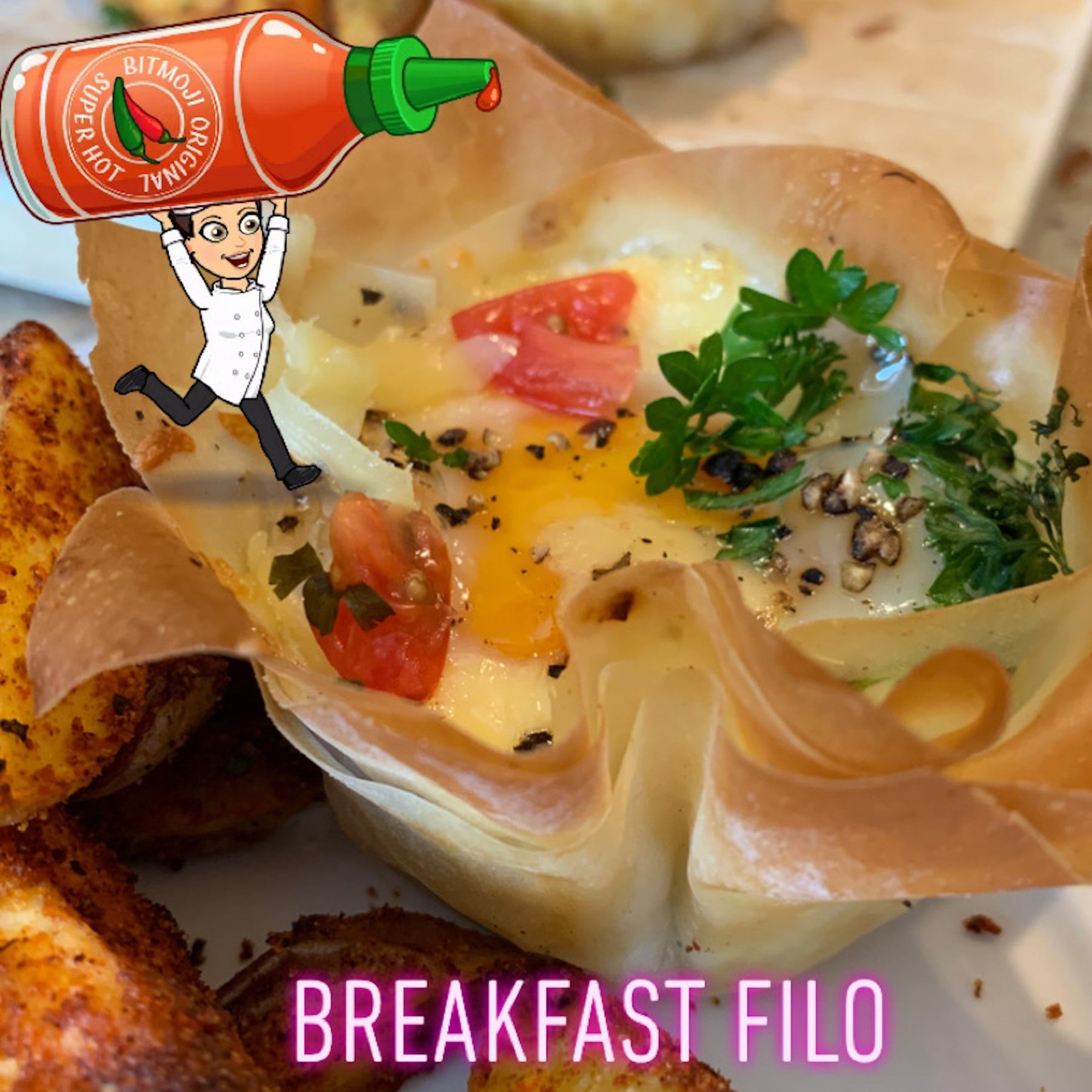 Breakfast Filo Cups & Spicy Wedges