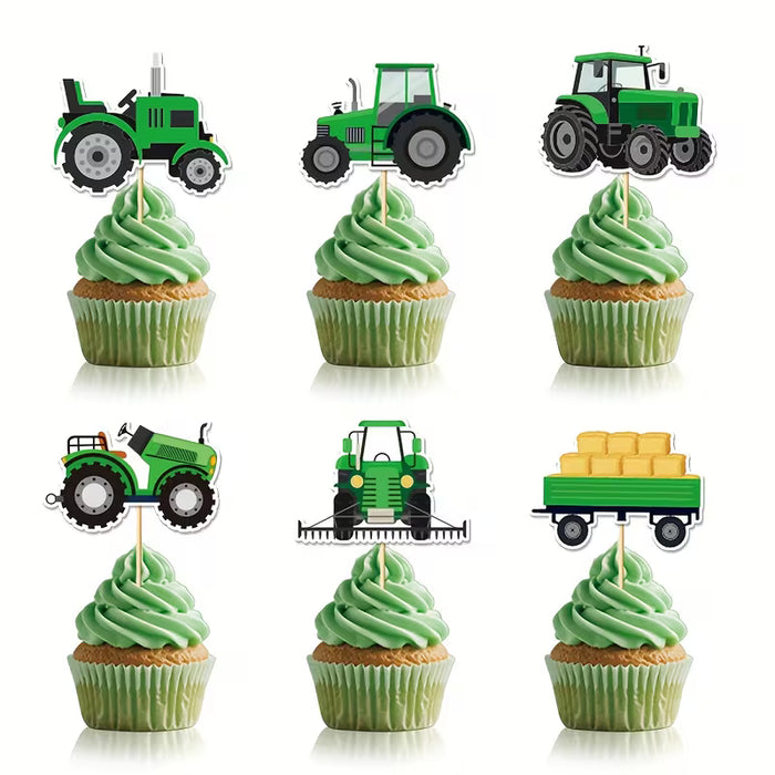 Farming/Tractor Cupcake Toppers 6pc