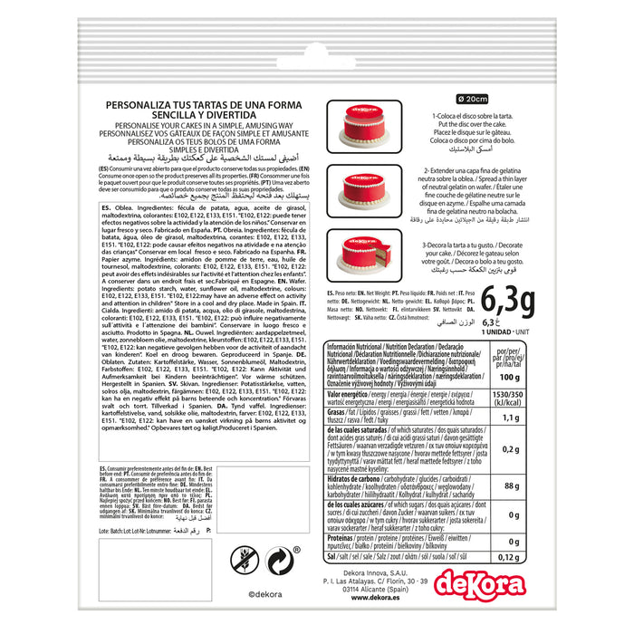 Edible 8" (20cm) Princess Cake Disc Style 2