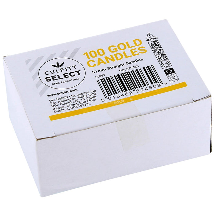 100 Gold Candles 51mm