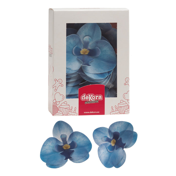 10 Wafer Blue Orchids 8,5 x 7,5 CM