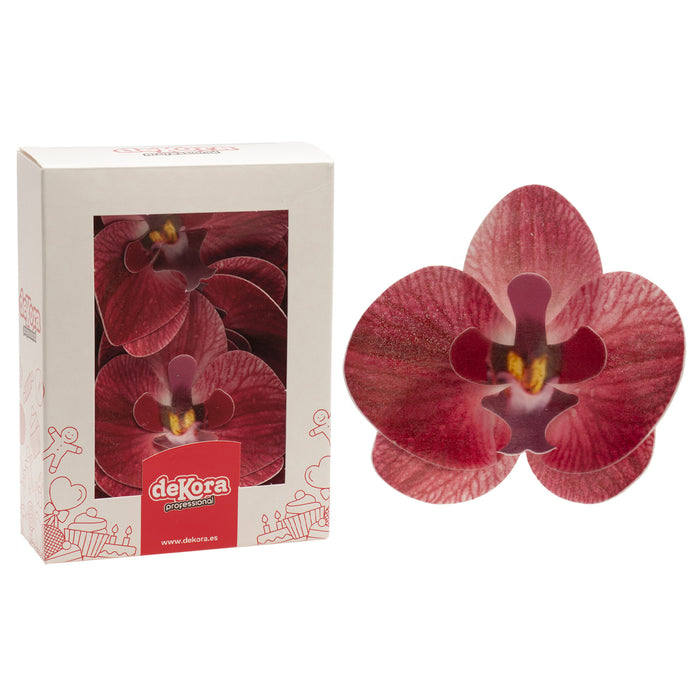 10 Wafer Light Burgundy Orchids 8,5 x 7,5 CM