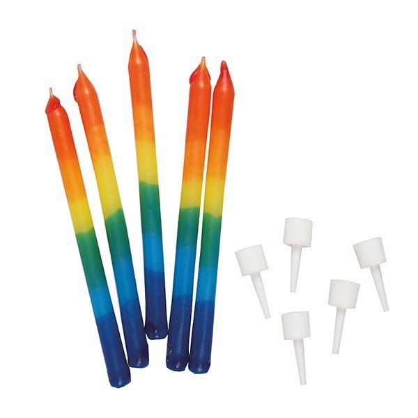 Rainbow Candles - Pack Of 12 - 69mm