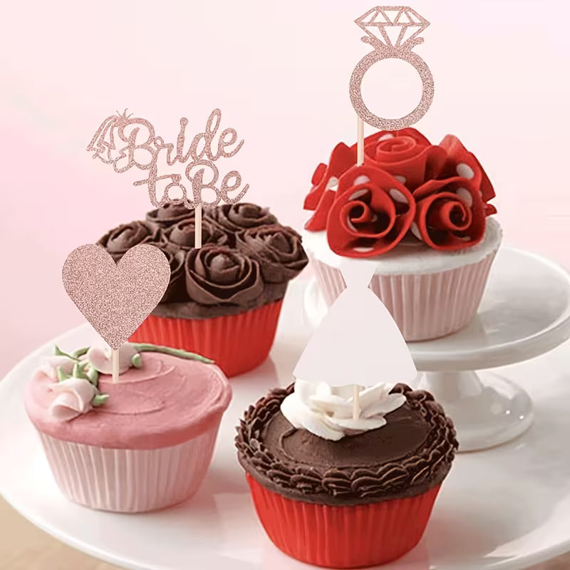 Cupcake "Bride to be" Toppers 8pc
