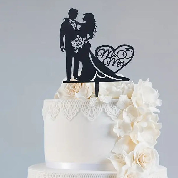 Mr & Mrs Black Acrylic Bouquet