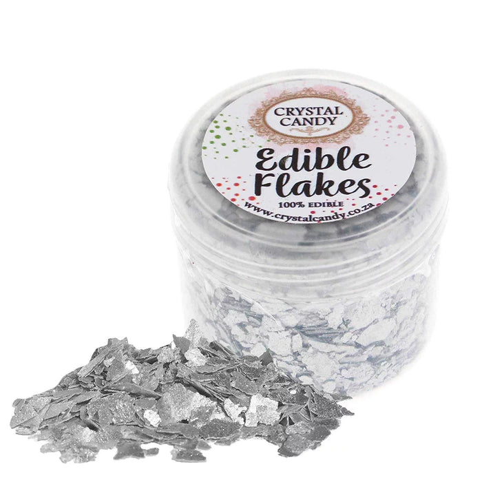 CRYSTAL CANDY Silver Moon Edible Cake Flakes