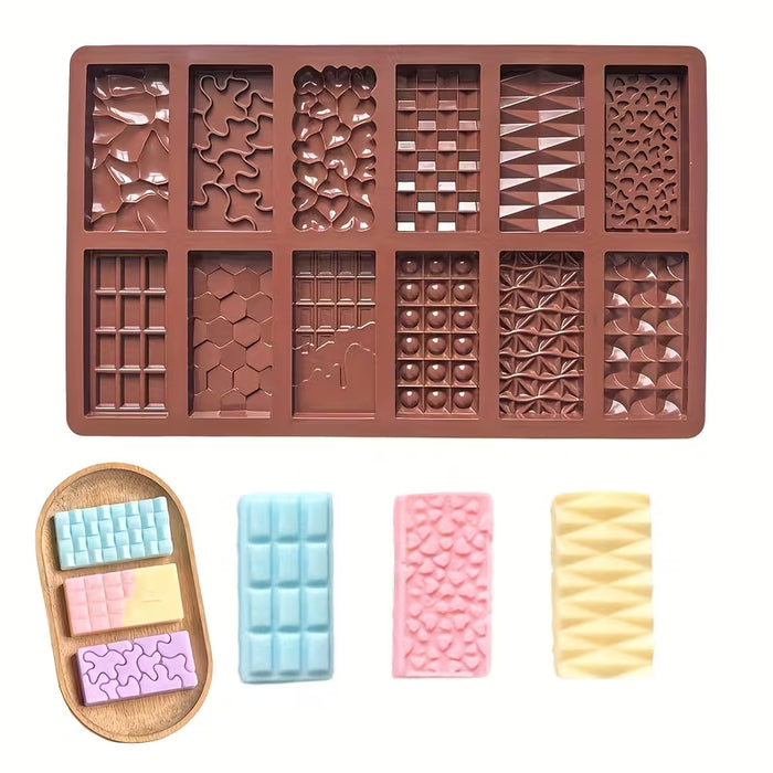 Silicone Chocolate Bars Mixed 12 Styles