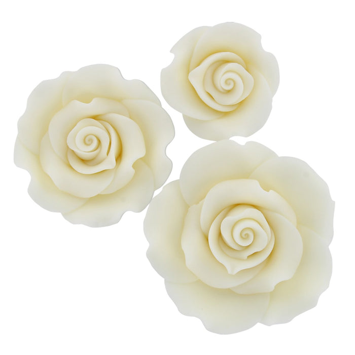 Warm White Assorted Sizes SugarSoft® Roses