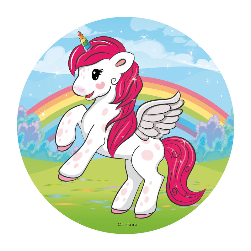 Edible 8" (20cm) Standing Unicorn Cake Disc