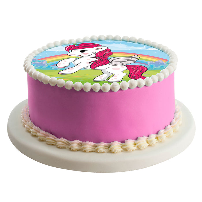 Edible 8" (20cm) Standing Unicorn Cake Disc