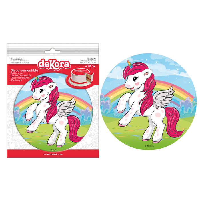 Edible 8" (20cm) Standing Unicorn Cake Disc