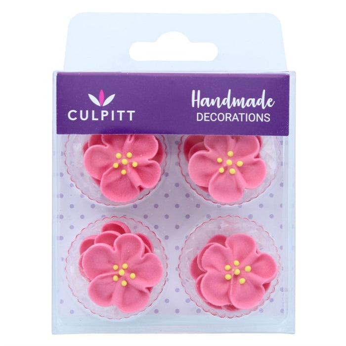 Pink Roses Sugar Pipings 12 Pc