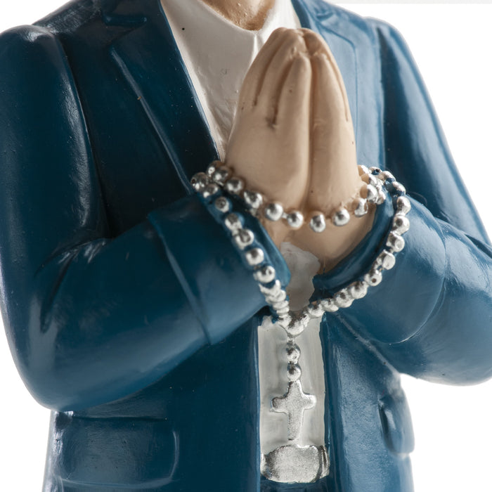 Dekora Resin Communion Boy - Blue Suit with Beads  6"