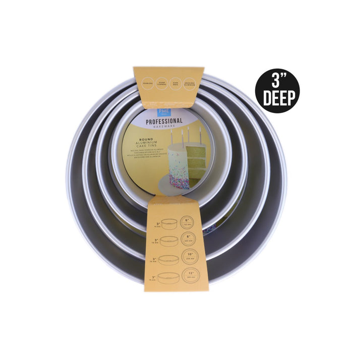 PME : 3" Deep Round Cake Tins - Set of 4