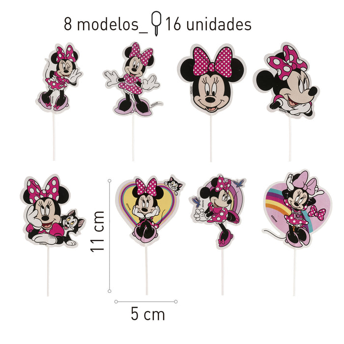 Minnie Mouse Cake Toppers 16pc