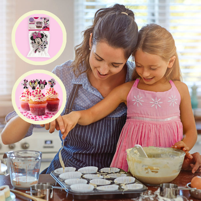 Minnie Mouse Cake Toppers 16pc