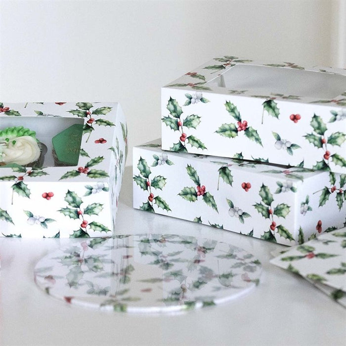 6/12 Cupcake Box -Vintage Holly