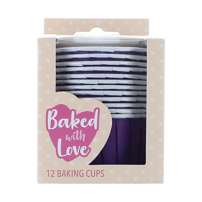 12 Purple Baking Cups - 50mm