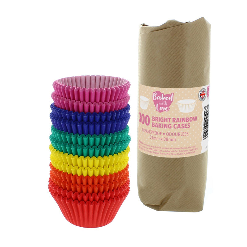 BWL-Rainbow Baking Cases - 300 Pack