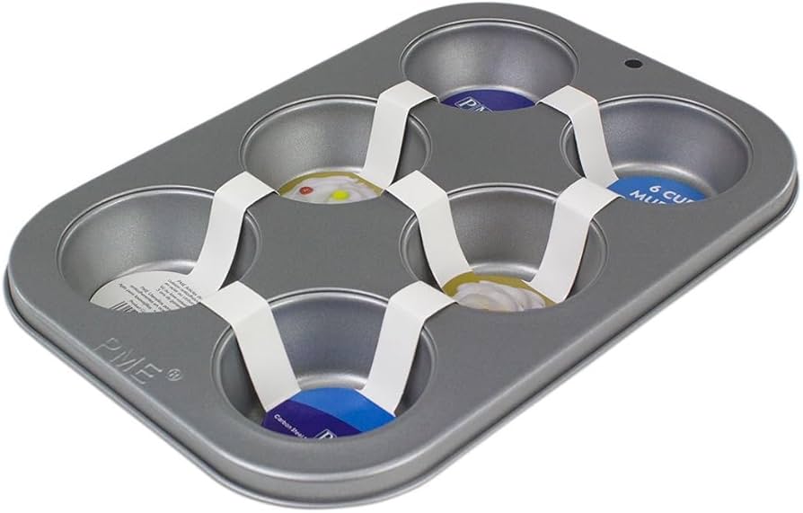 PME Non Stick 6 Cup  Muffin Pan - (26.5 x 18 x 3cm / 10.4 x 7.1 x 1.2”)