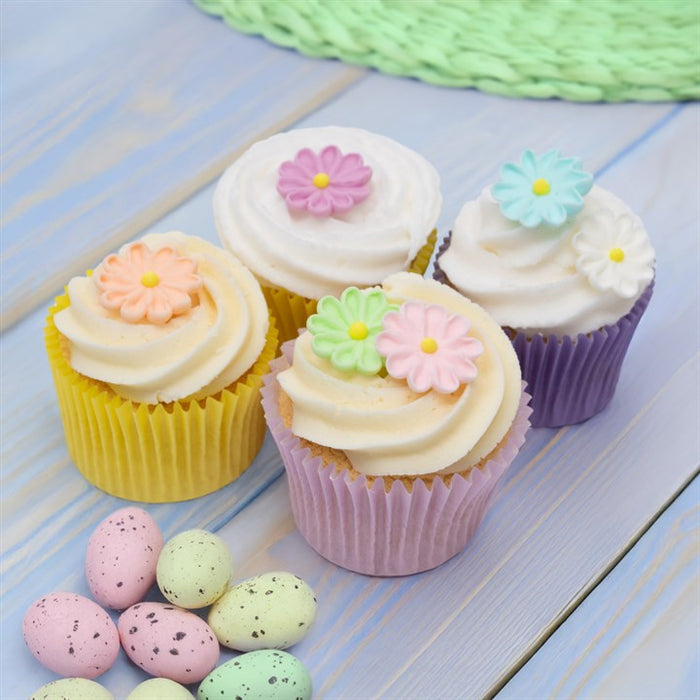 Edible Pastel Daisies Sugar Pipings 24pk