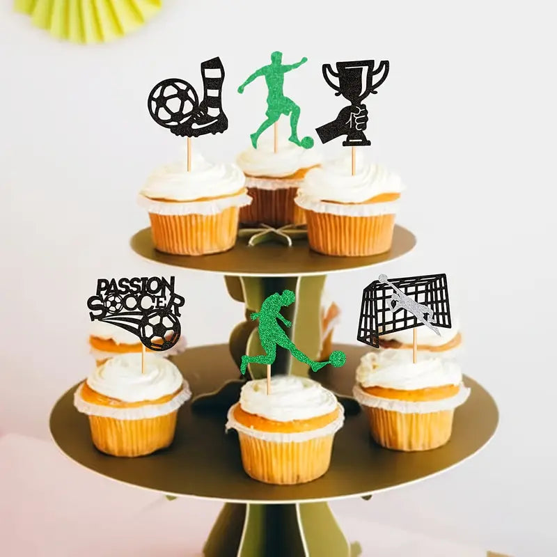 Football Various 6 Piece Cupcake Toppers