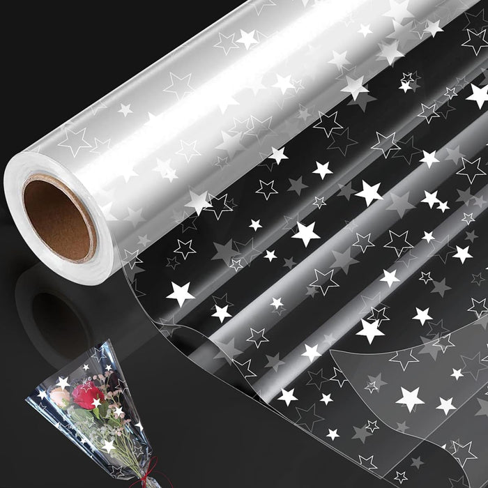 Food Safe Cellophane Roll Stars - 80cm x 30m