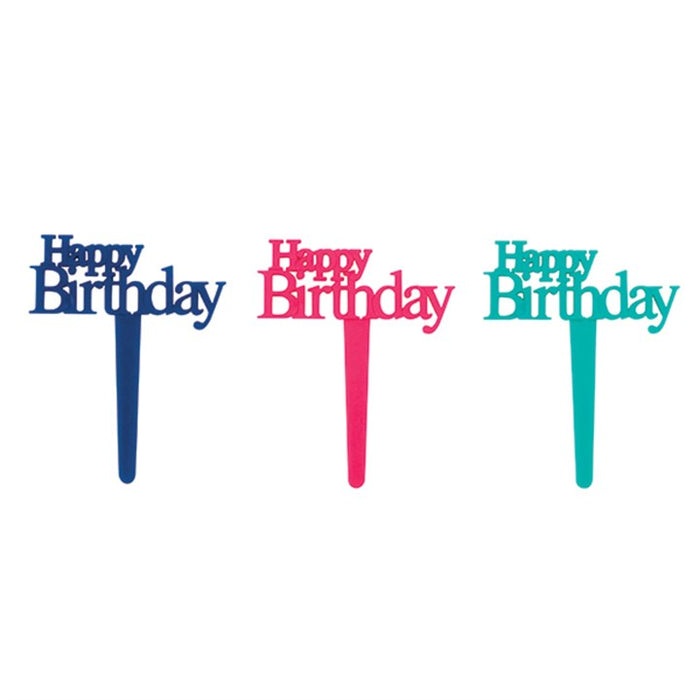 Happy Birthday Cupcake Picks - x6
