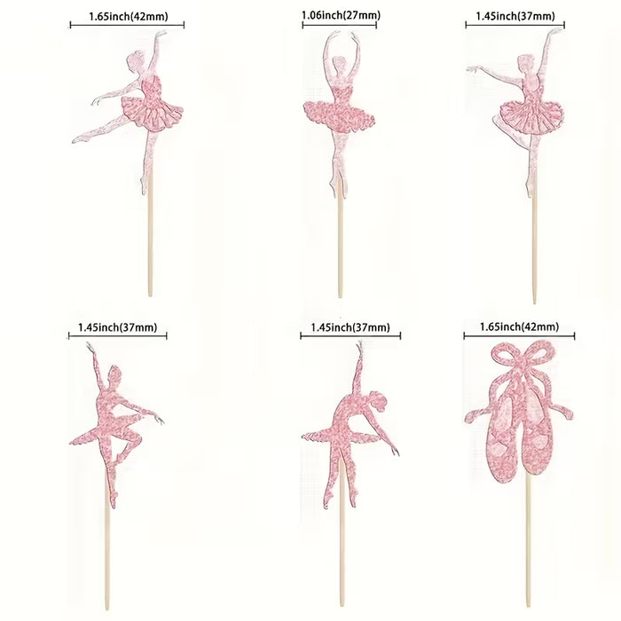 Cupcake Ballerina Toppers 6pc