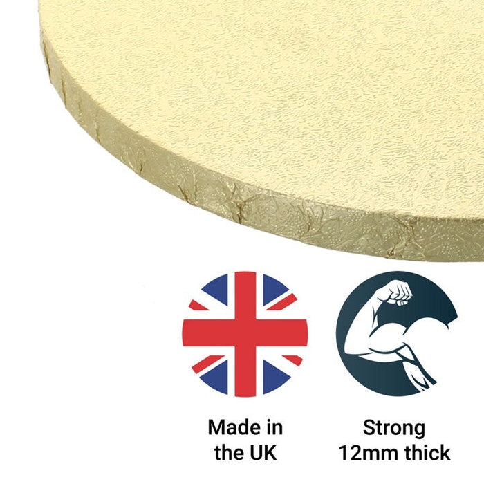 Pale Gold Satinara Round Cake Boards
