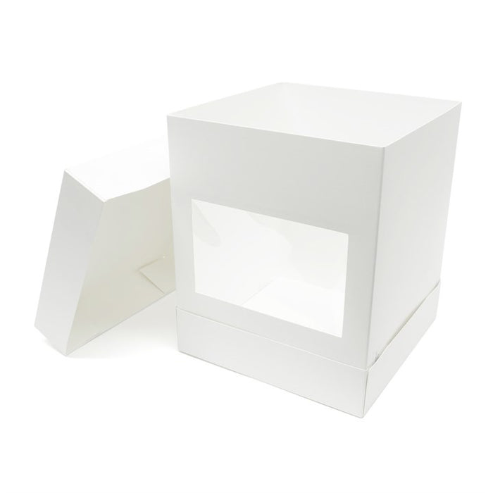 12x12x12" Tall White Cake Box with Front Window