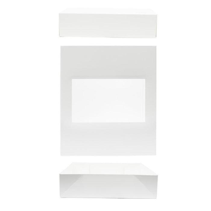 12x12x12" Tall White Cake Box with Front Window