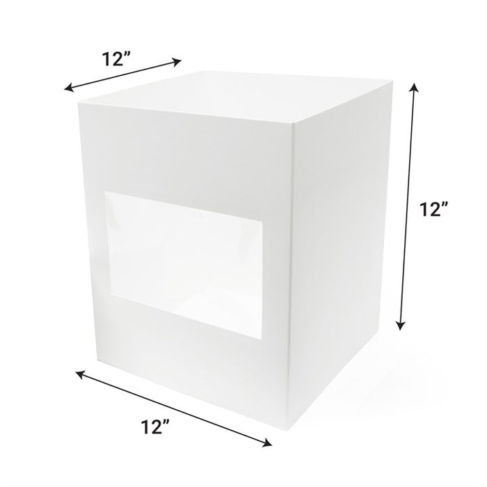 12x12x12" Tall White Cake Box with Front Window