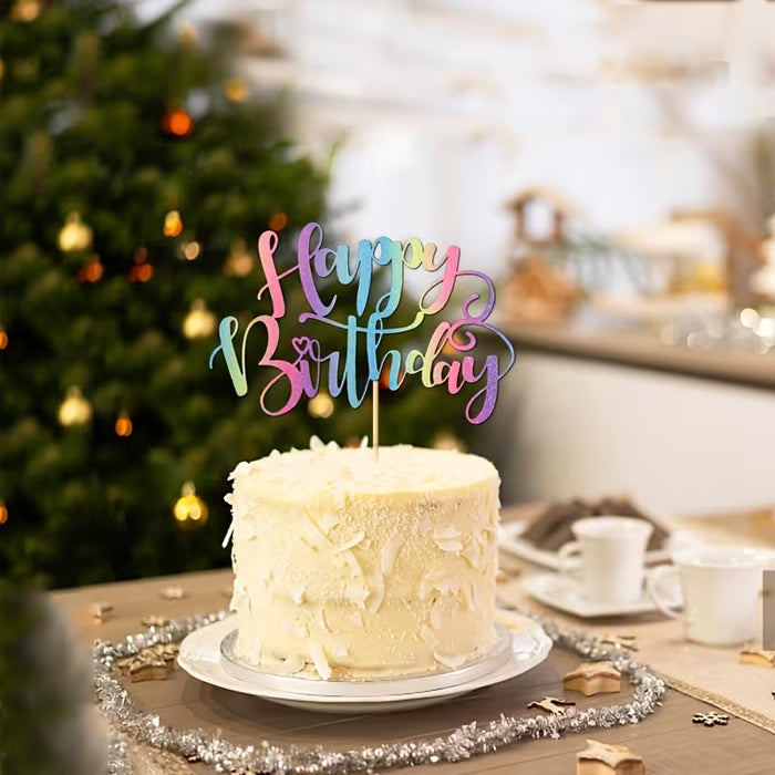 Happy Birthday Rainbow Topper 6.3" x 4"
