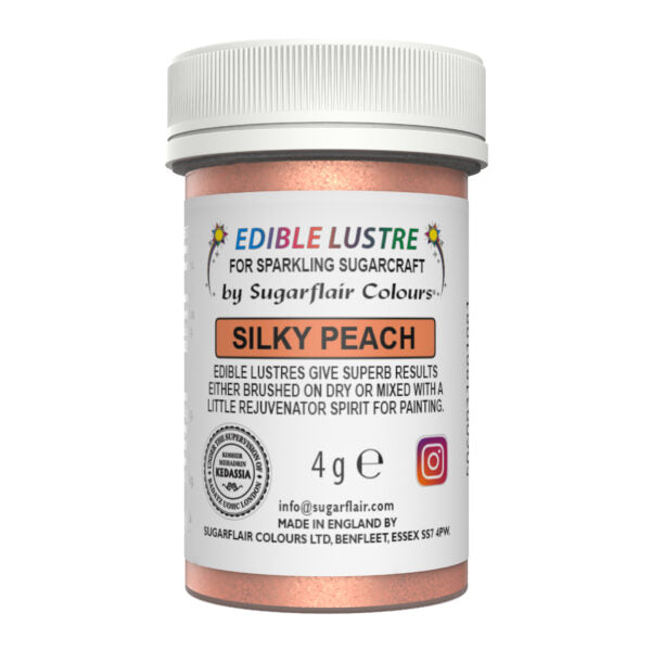 Sugarflair Lustre Dust – Silky Peach (E171 Free) 4g