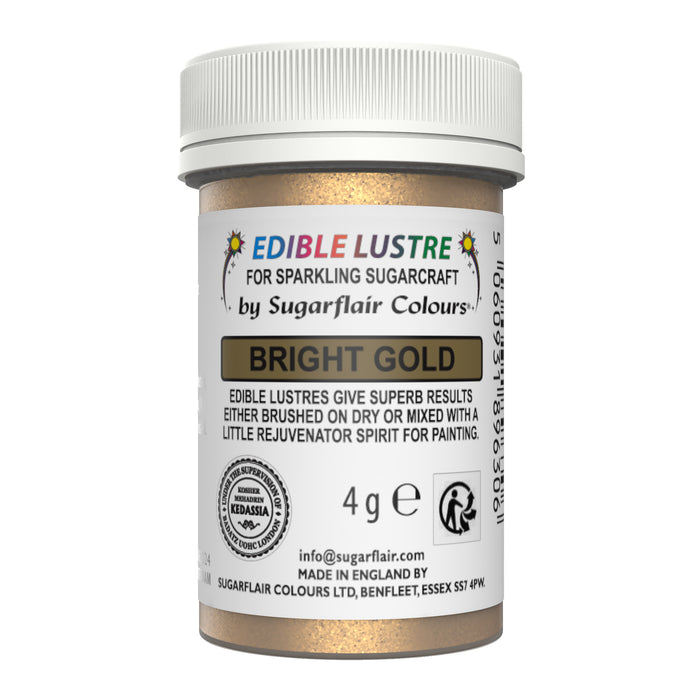 Sugarflair Lustre Dust – Bright Gold (E171 Free) 4g