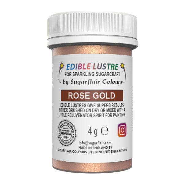 Sugarflair Lustre Dust – Rose Gold (E171 Free) 4g