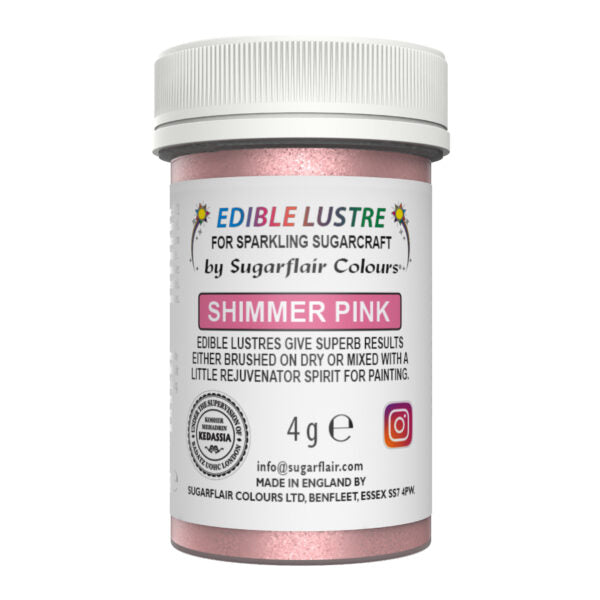 Sugarflair Lustre Dust – Shimmer Pink (E171 Free) 4g
