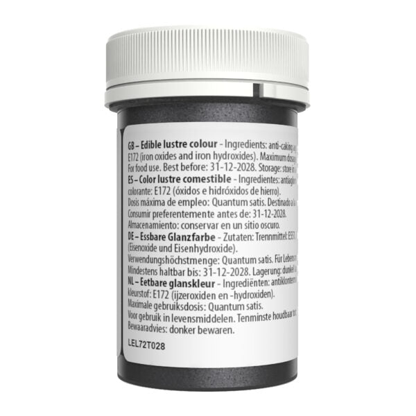 Sugarflair Lustre Dust – Charcoal Fizz (E171 Free) 4g