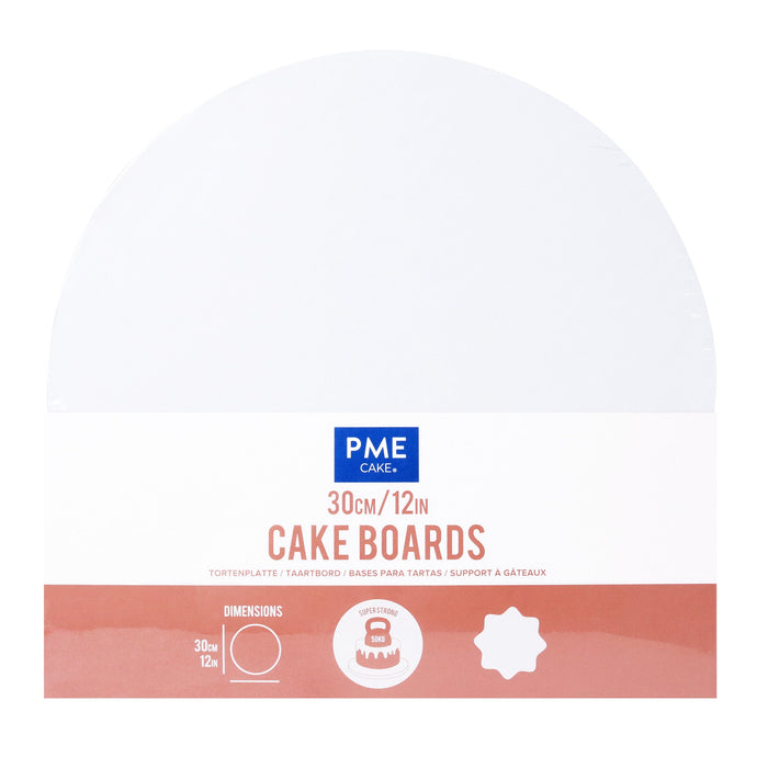 PME White Cake Drum 12" (254mm) - 12mm - Round